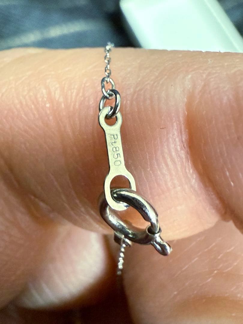 Pt 1粒 天然ダイヤモンド ネックレス 鑑別カード付き