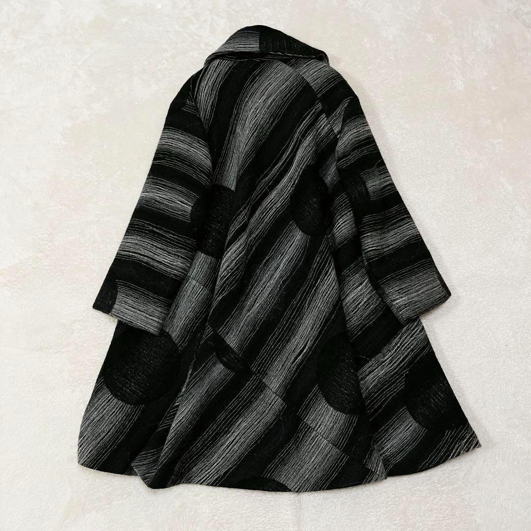 美品★センソユニコ慈雨　ウールコート　ロング　ドット　水玉　40