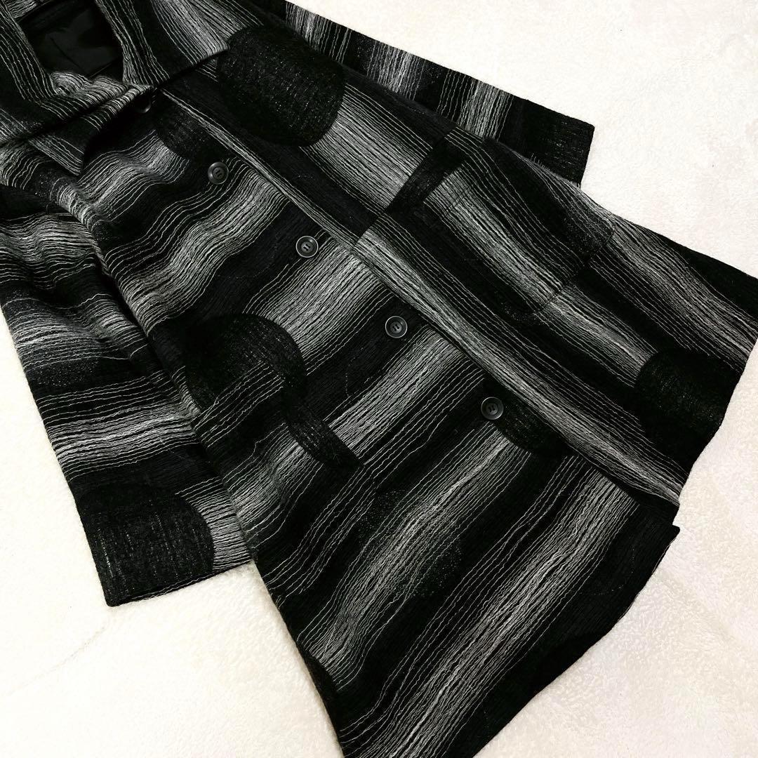 美品★センソユニコ慈雨　ウールコート　ロング　ドット　水玉　40