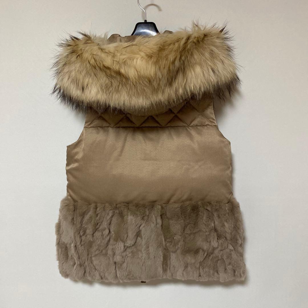ダイアグラム ヘムファーダウンベスト 36 ふわふわ ファー ボア DMW