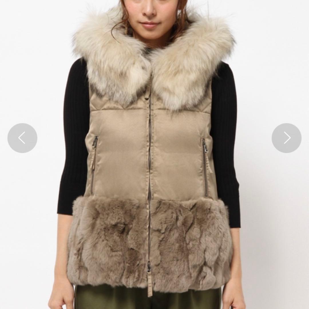 ダイアグラム ヘムファーダウンベスト 36 ふわふわ ファー ボア DMW