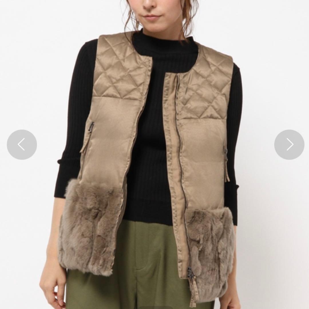 ダイアグラム ヘムファーダウンベスト 36 ふわふわ ファー ボア DMW