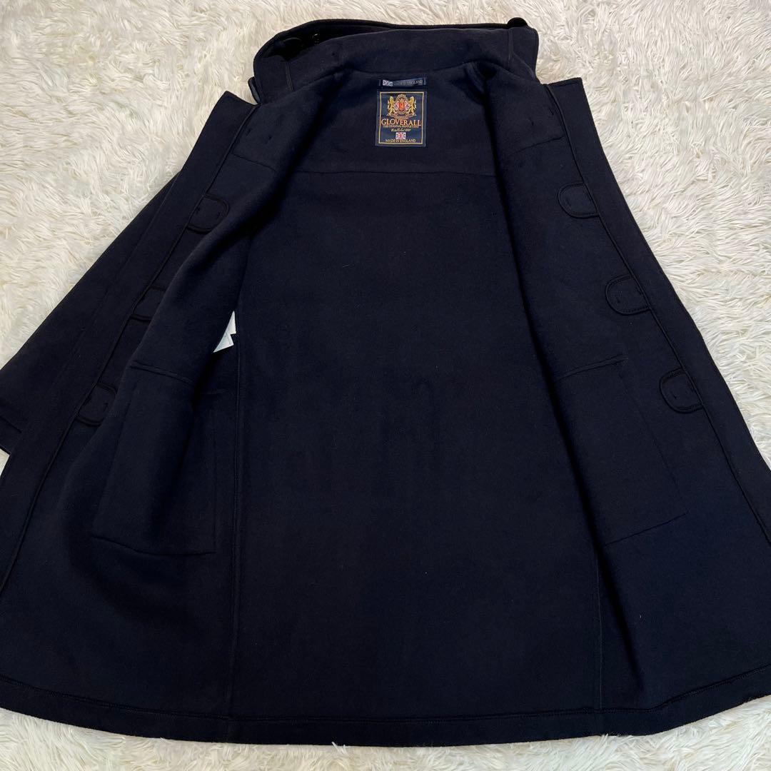 英国製✨グローバーオール ダッフルコート ネイビー　フード付　L相当