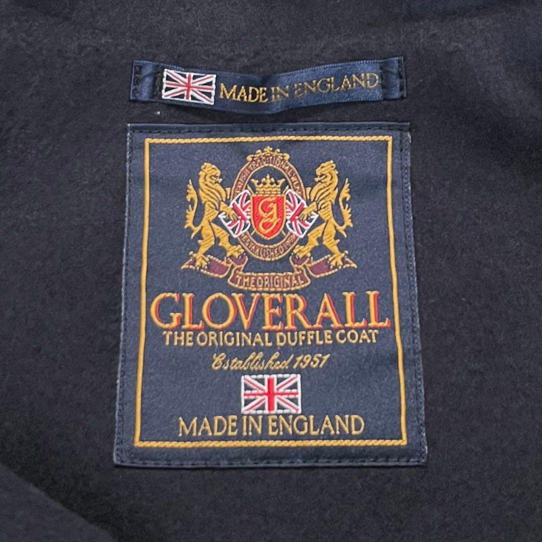 英国製✨グローバーオール ダッフルコート ネイビー　フード付　L相当