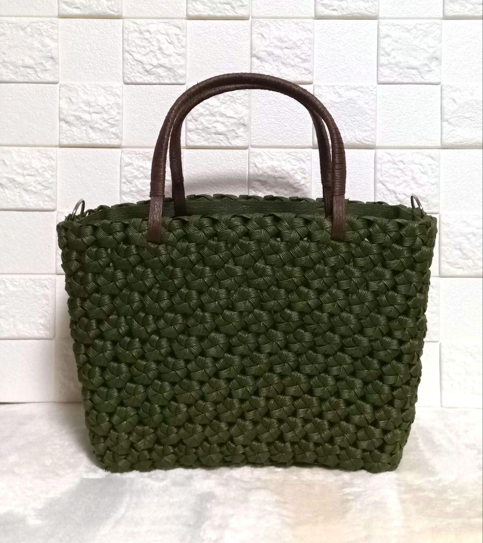 《 ぴいすけ》エコクラフトバンド　かごバック／花結び／２点