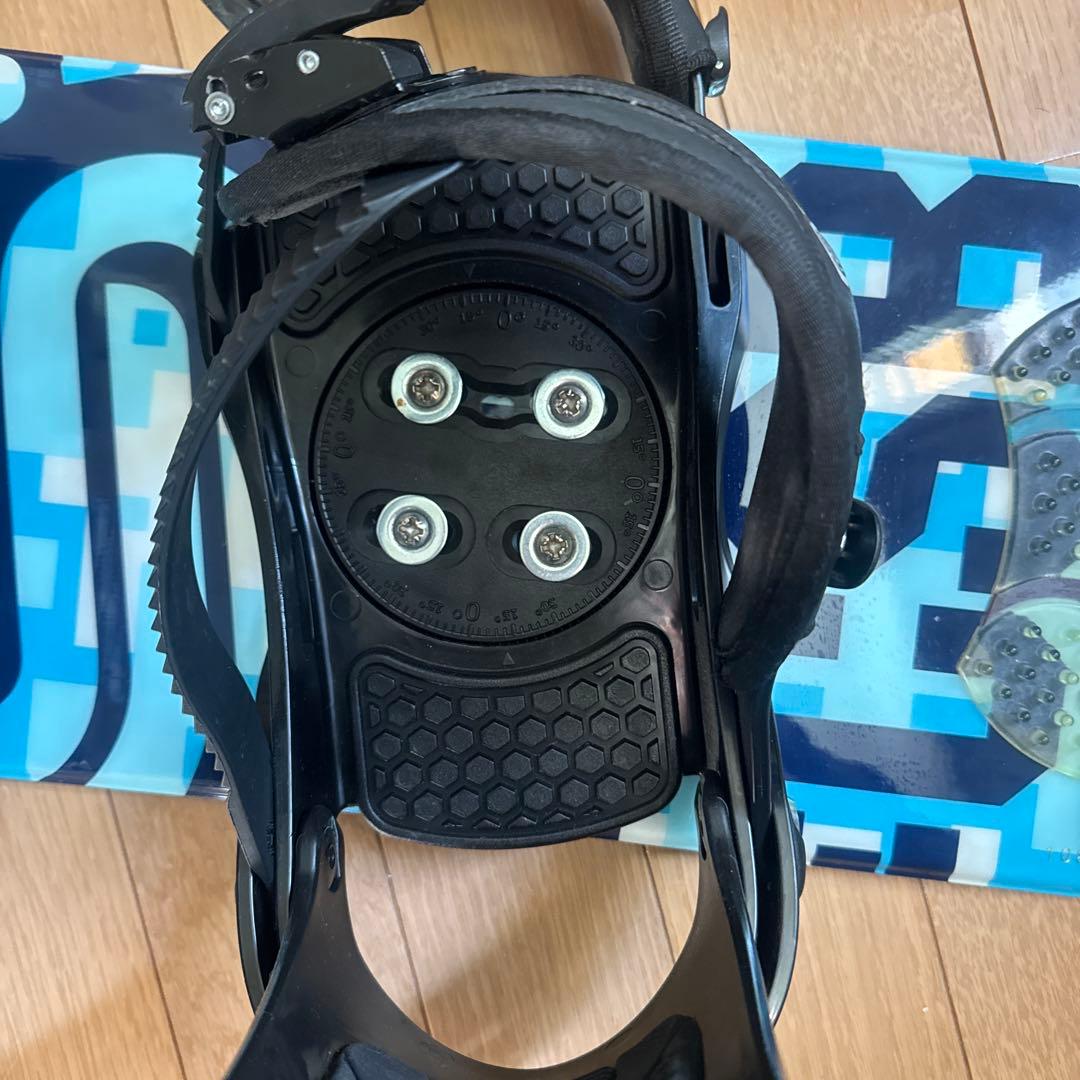 ジャンク品　スノーボード 青/黒 グラフィックデザイン　108センチ3点セット