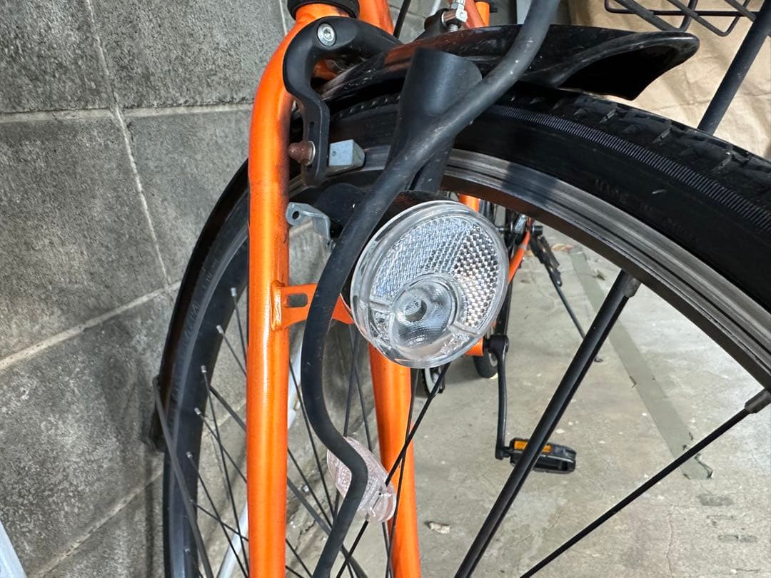 オレンジ シティサイクル バスケット付き
