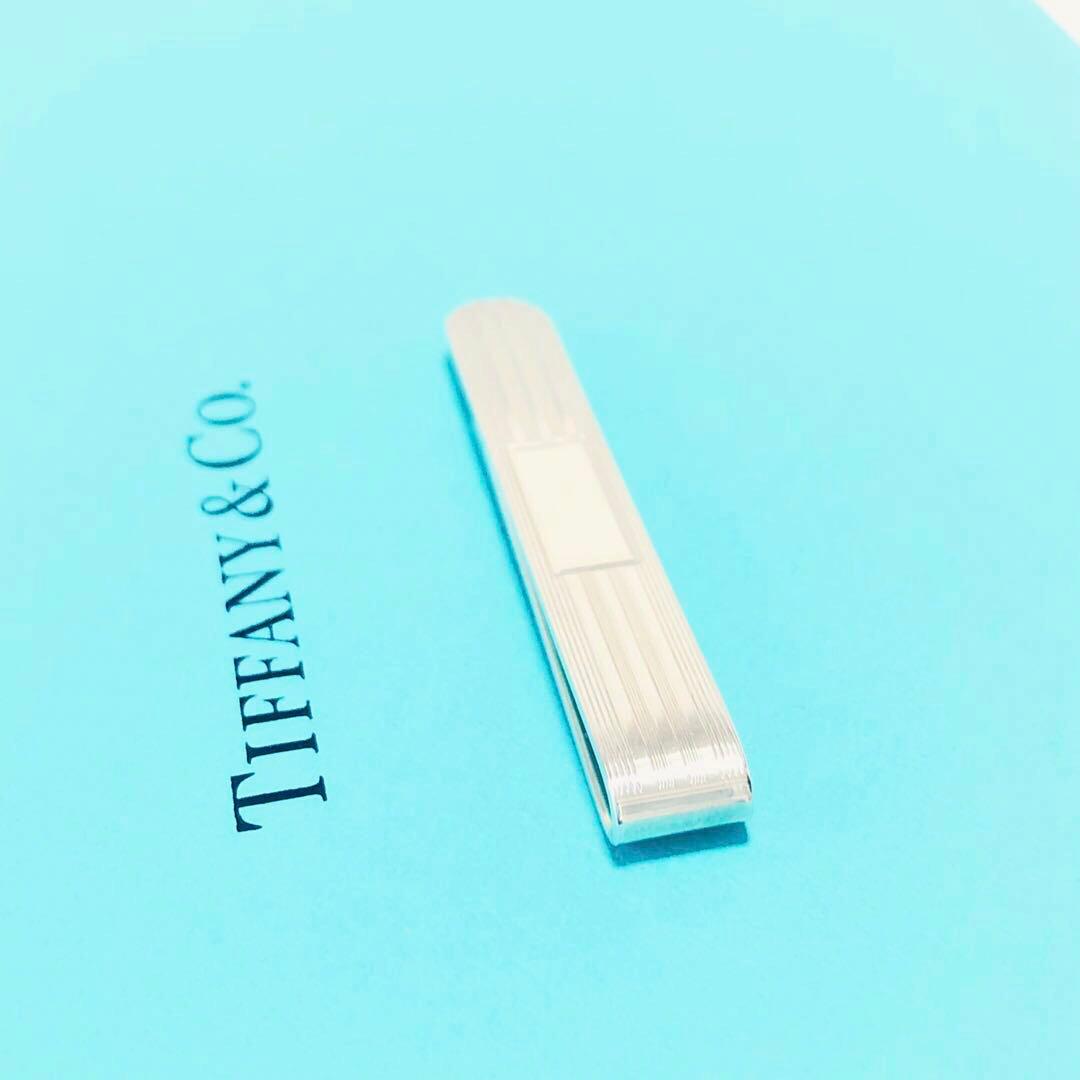 美品 TIFFANY エンジンターン ネクタイピン タイバー M255051