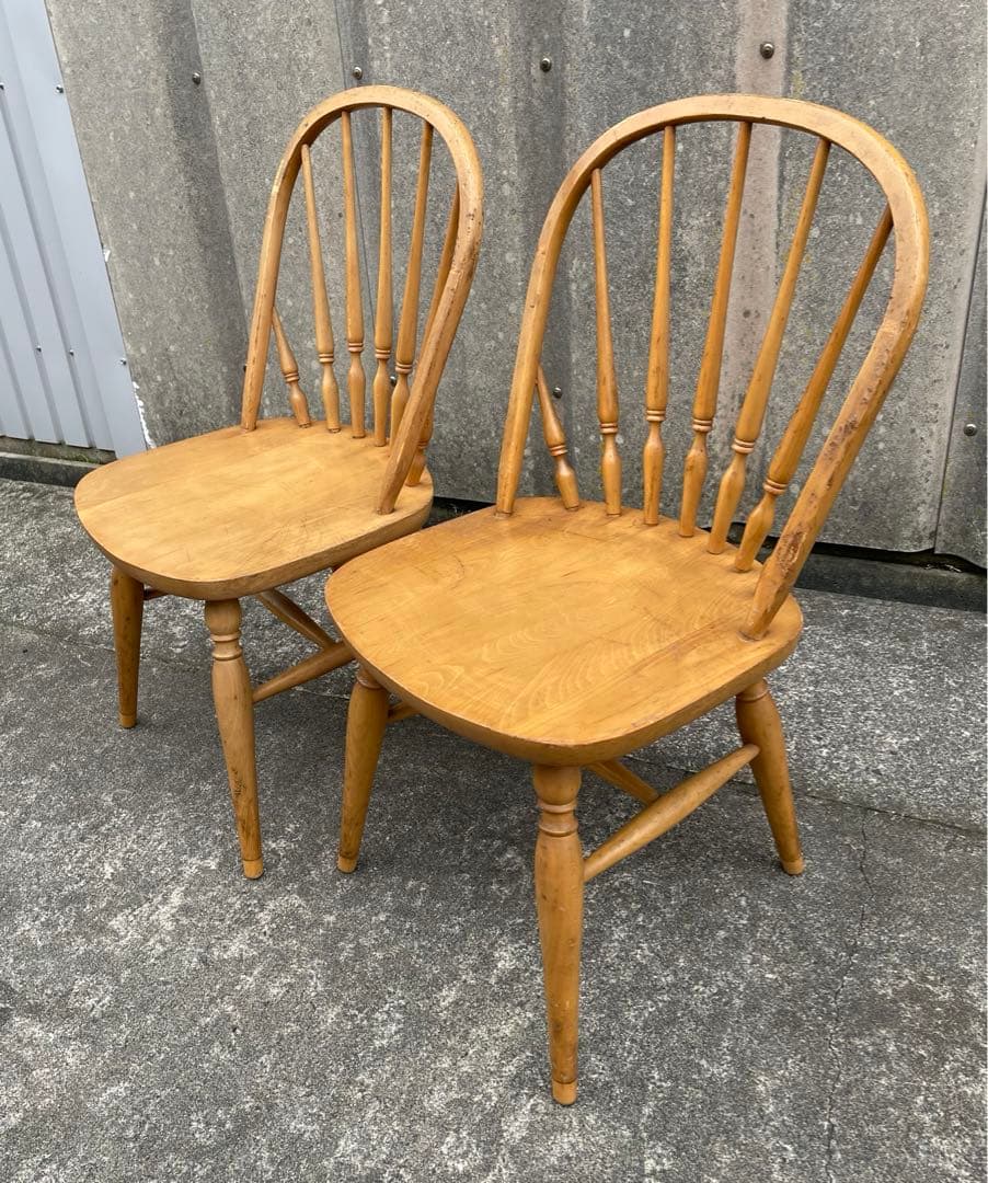 ビンテージ/飛騨家具/WINDS/太平/ウィンザーチェア/フープバックチェア/①