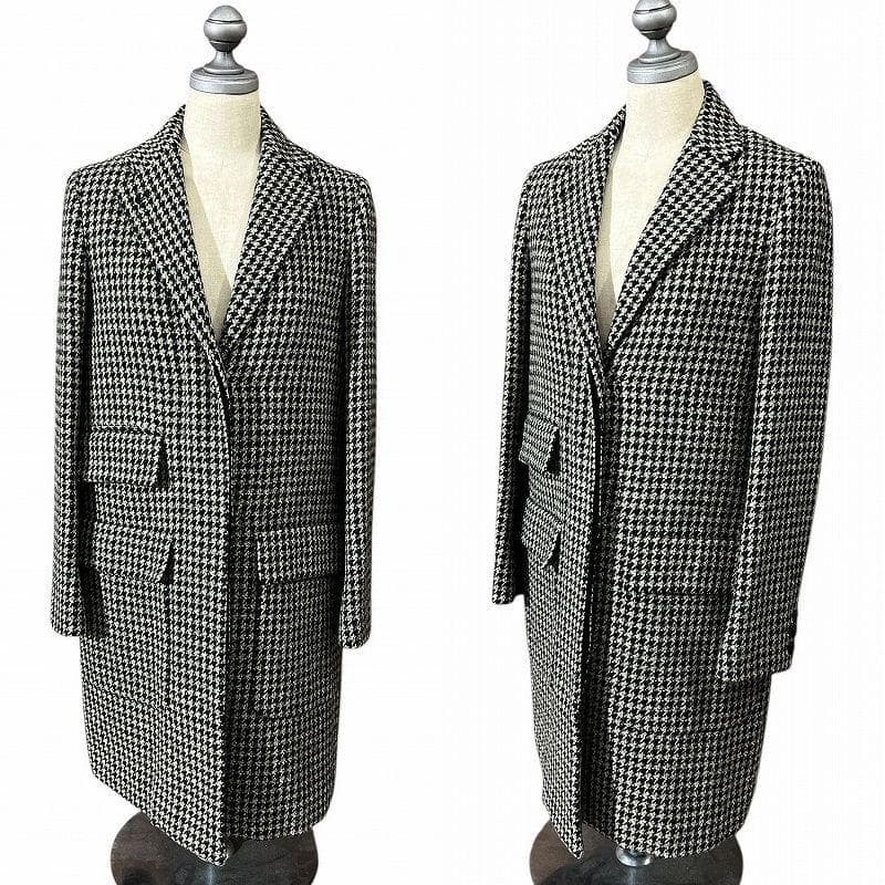 定価99360円 マーガレットハウエル 千鳥柄 ツイード チェスター コート S