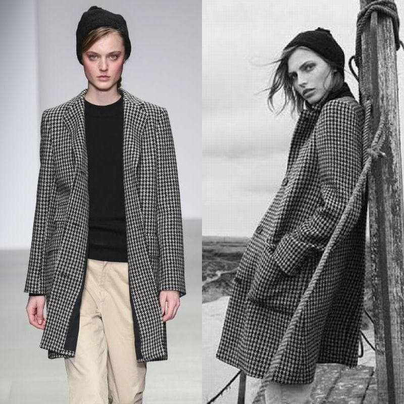 定価99360円 マーガレットハウエル 千鳥柄 ツイード チェスター コート S