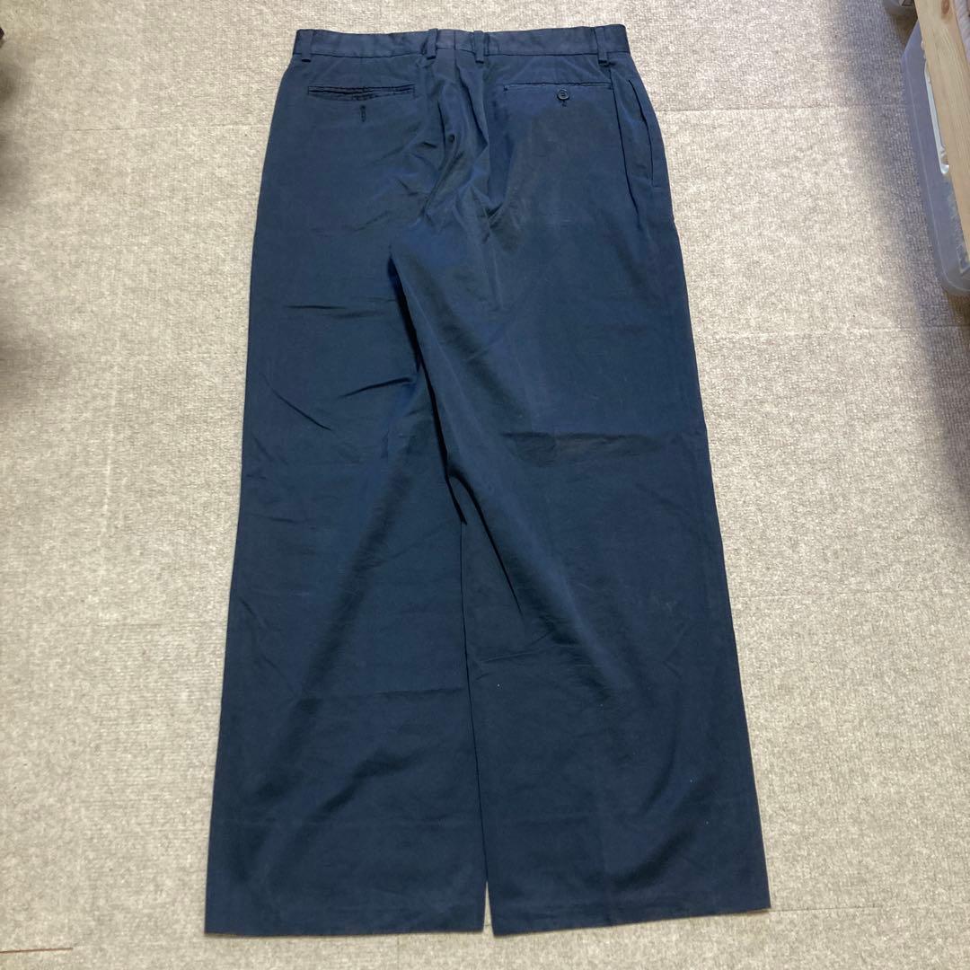 GIORGIO ARMANI コットンスラックス ネイビー