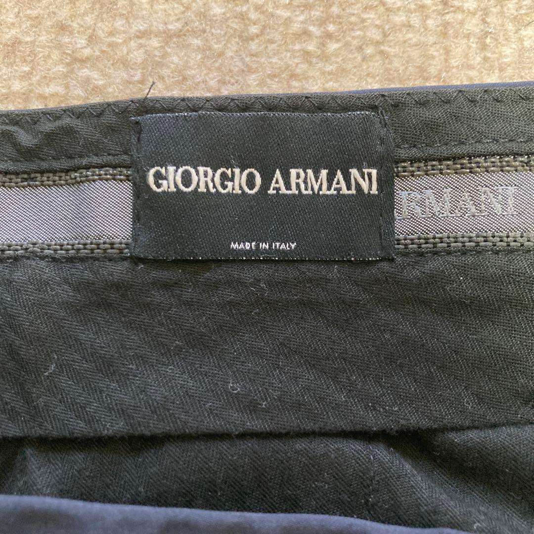 GIORGIO ARMANI コットンスラックス ネイビー