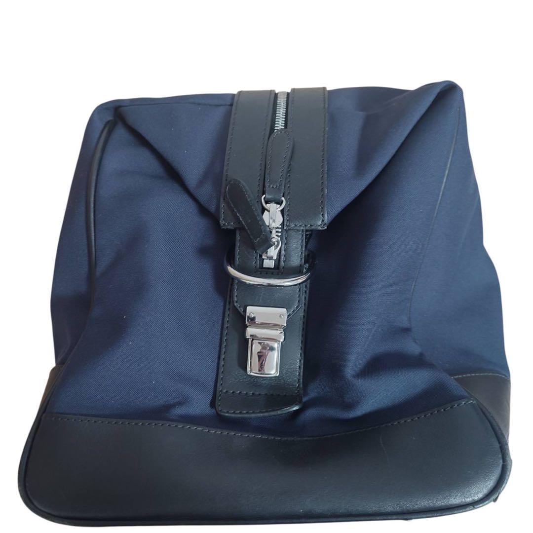 COACH ナイロン×レザー 大容量 ボストンバッグ ネイビー 鍵付き