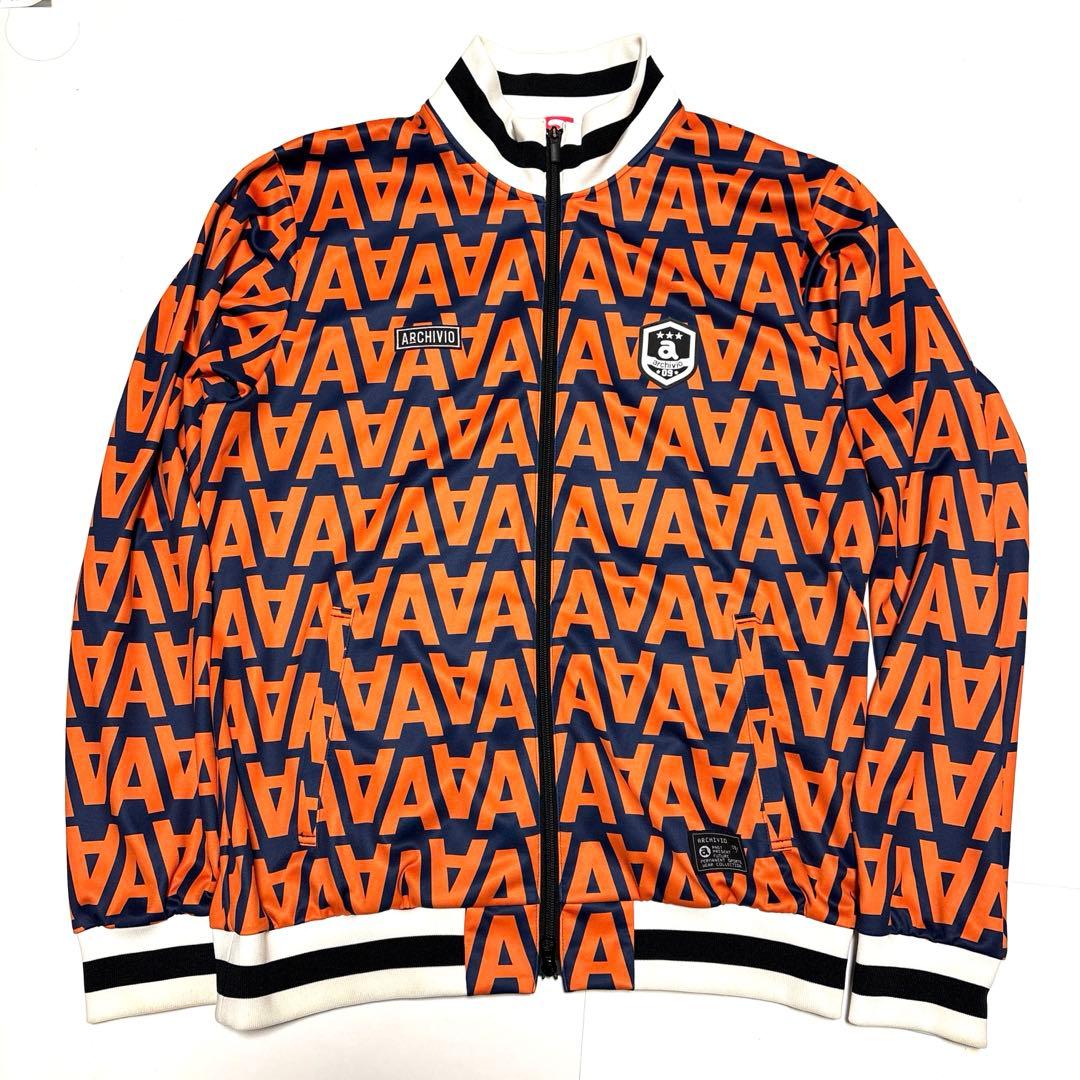 美品　アルチビオ　ゴルフ用ジャケット　総柄　オレンジ/ネイビー サイズ50