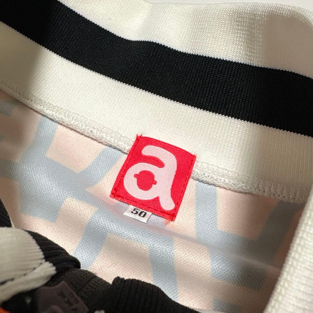 美品　アルチビオ　ゴルフ用ジャケット　総柄　オレンジ/ネイビー サイズ50