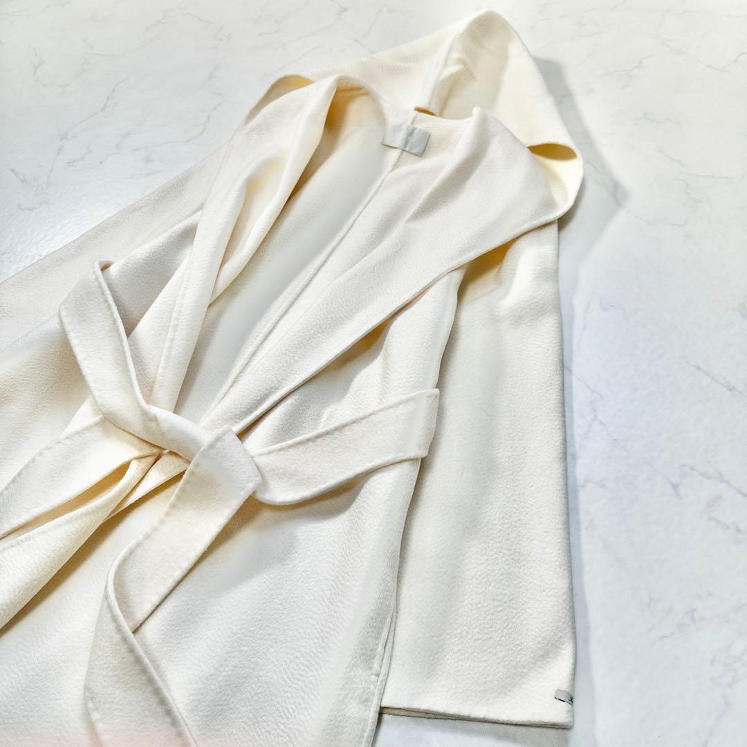 名品◎セルフォード FOODED リバーコート Aライン アイボリー 38