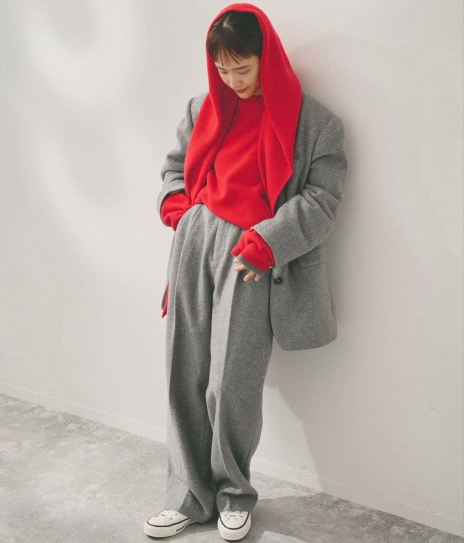 スピック＆スパン　Higuchi*Sカシミヤ混フードマフラー