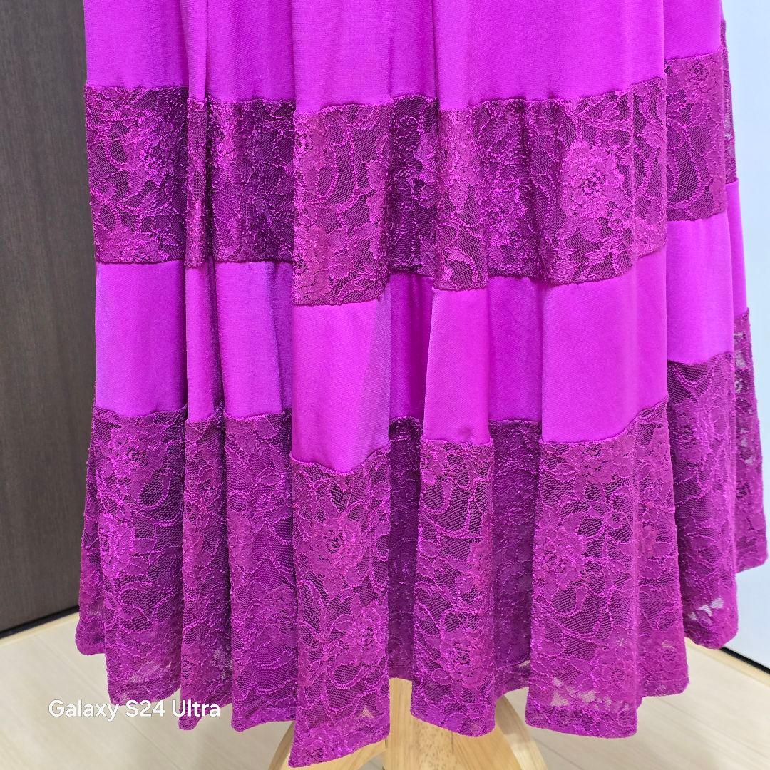 新品同様】タカダンス 社交ダンスフューシャピンク ロング スカートSM