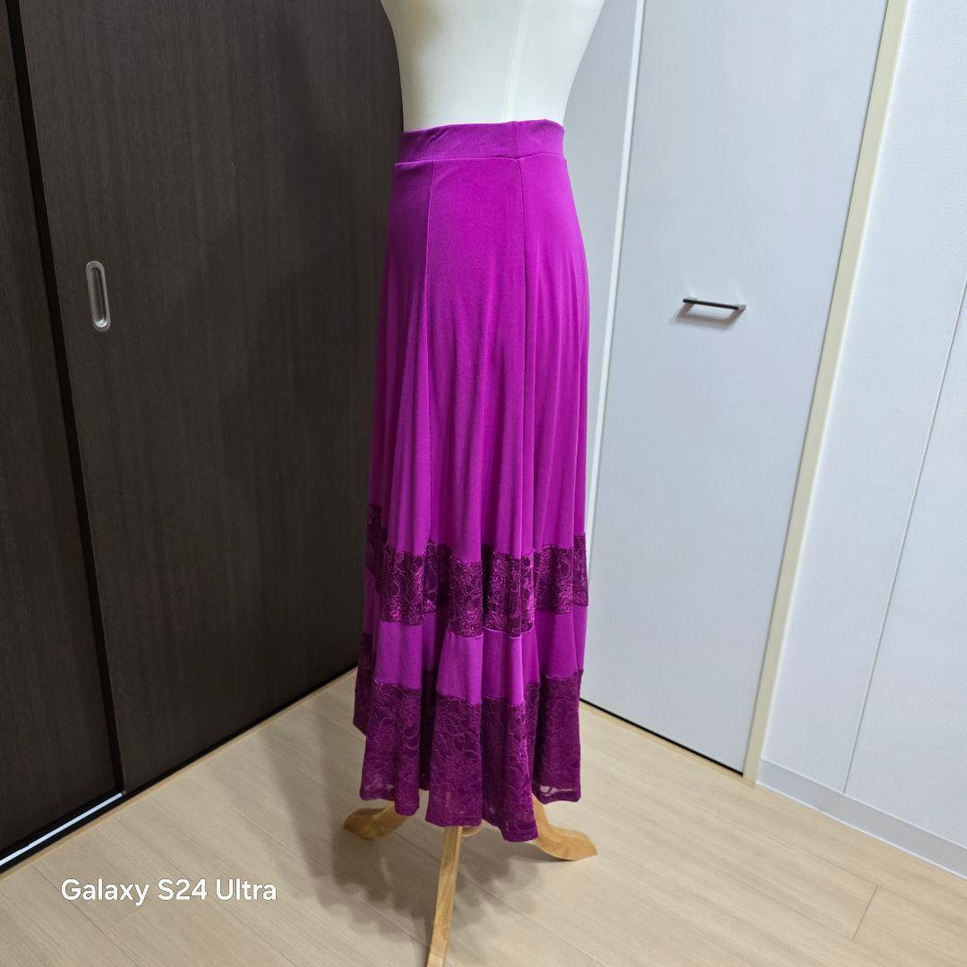 新品同様】タカダンス 社交ダンスフューシャピンク ロング スカートSM