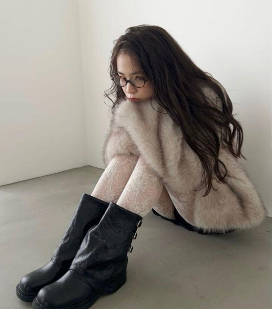 haek カラーファーコート　color fur coat