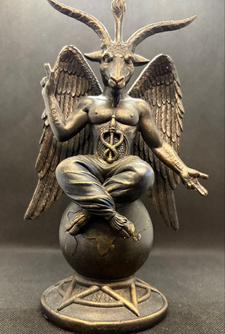 バフォメット像26cm2体セットエリファスレヴィ　テンプル騎士団バホメット置物