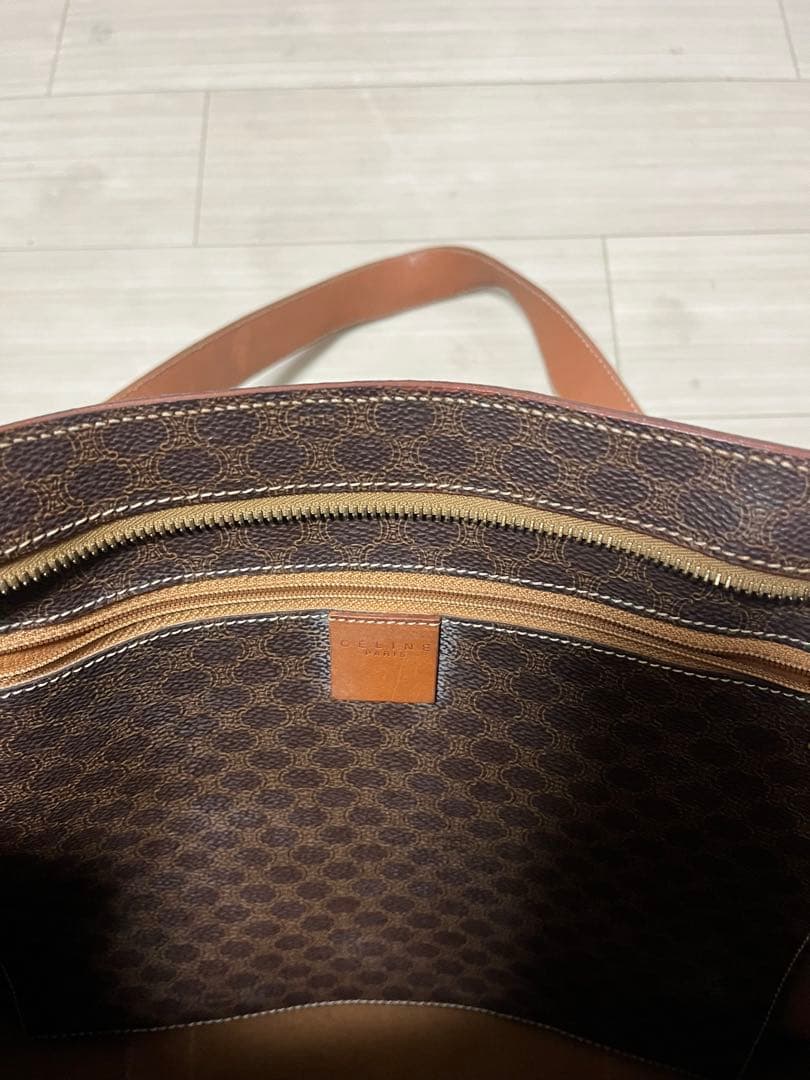 CELINE セリーヌ マカダム柄 トートバッグ レザー