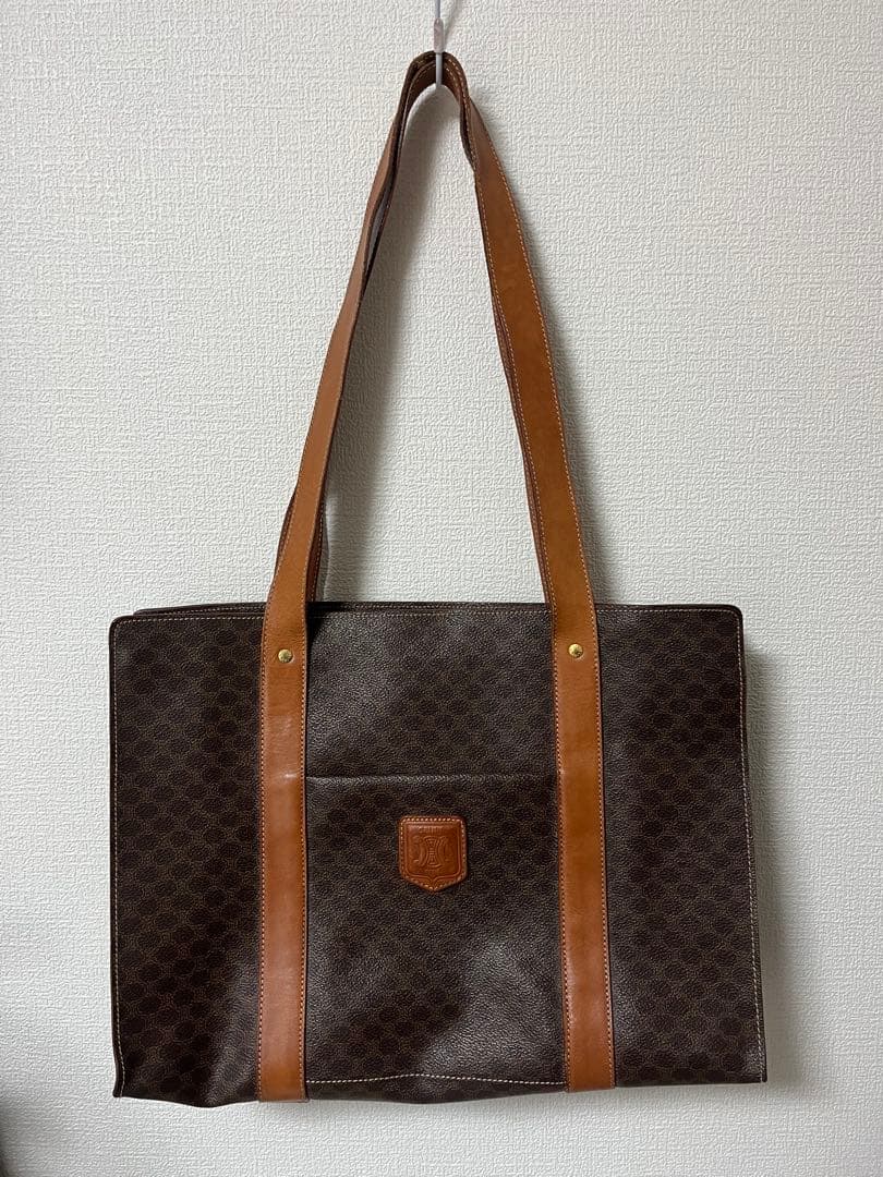 CELINE セリーヌ マカダム柄 トートバッグ レザー