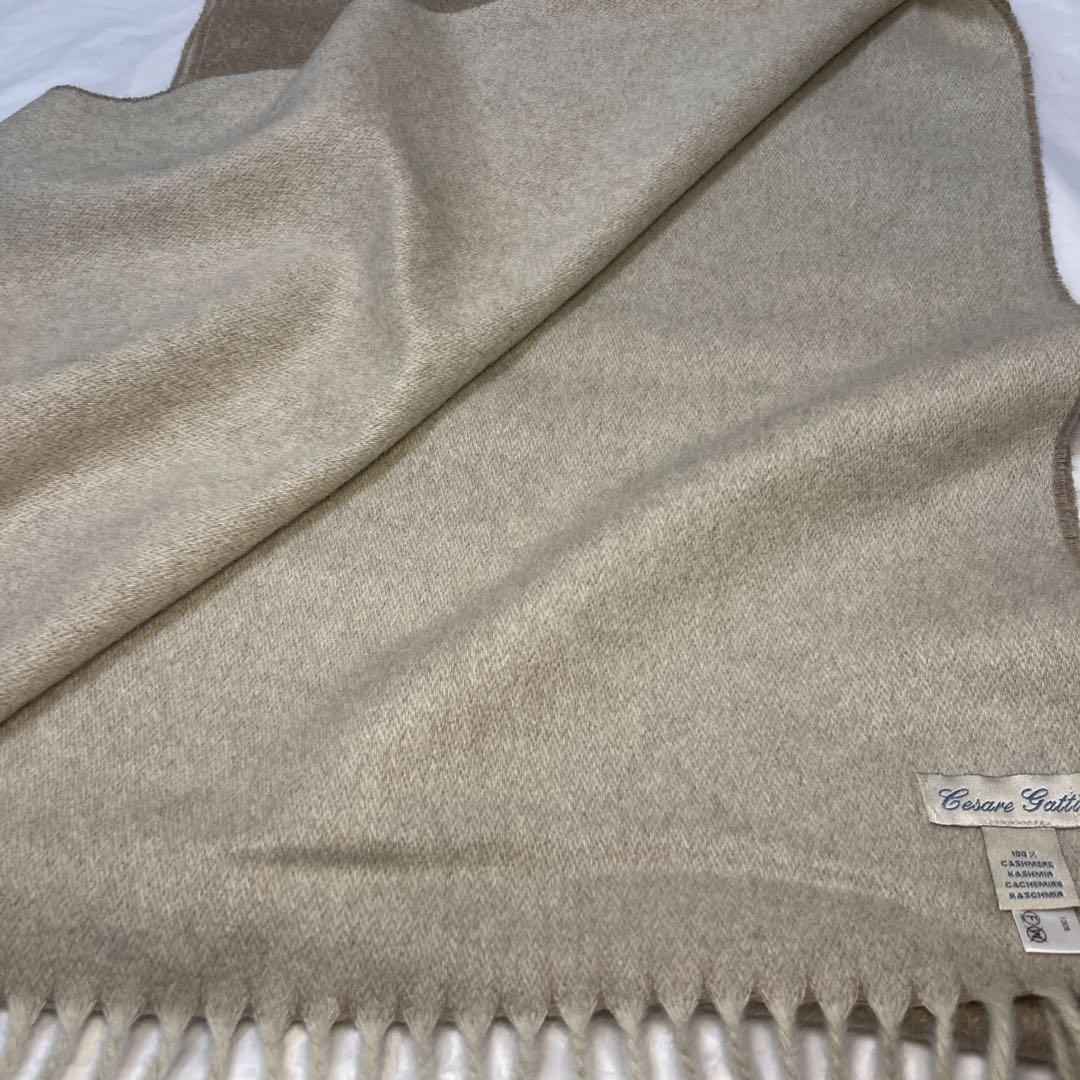 極美品 チェザーレガッティ カシミヤ100％ リバーシブルマフラー イタリア製