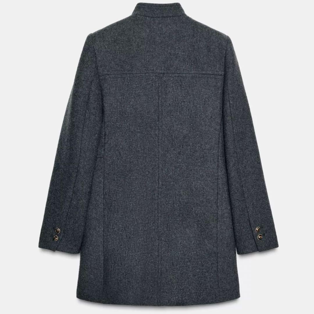 ZARA ザラ　ウール ダブルブレストコート　グレー 灰色　　S