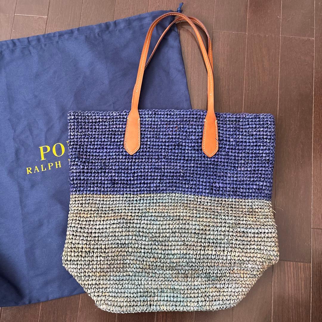 Polo Ralph Lauren かごバッグ ネイビー/ベージュ