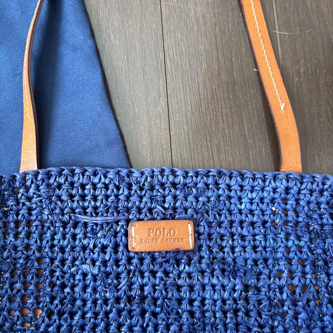 Polo Ralph Lauren かごバッグ ネイビー/ベージュ