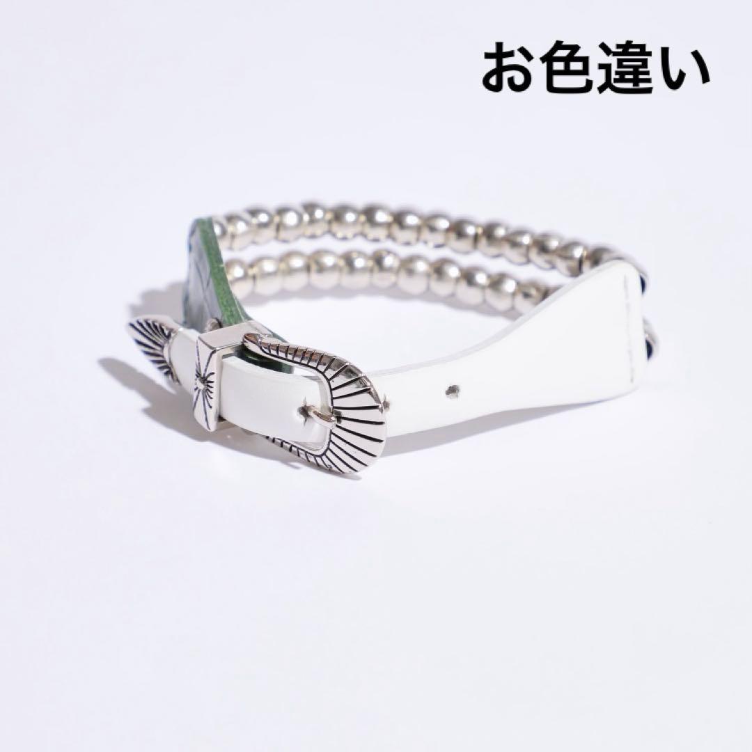 TOGA PULLA トーガ プルラ　メタルバングル　黒　レザー　異素材コンビ