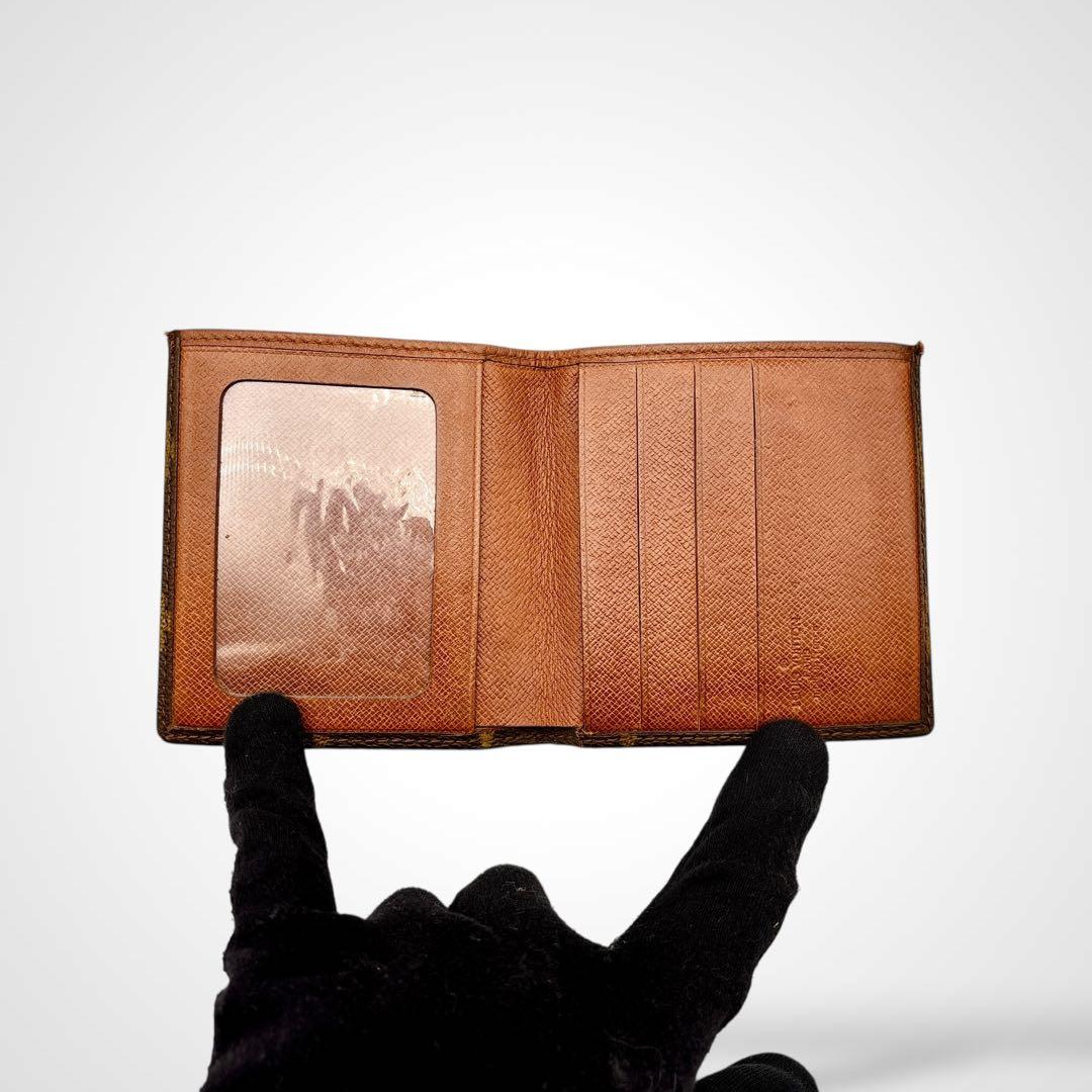 ルイヴィトン モノグラム ポルト ビエ カルト ブルー 二つ折り財布 廃盤モデル