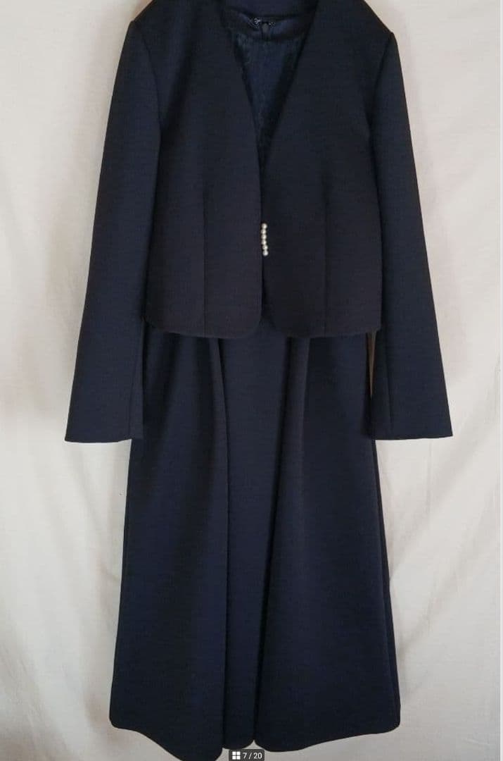 本日限定価格 フォーマル ママスーツ ワンピース ドレス ネイビー 卒業式