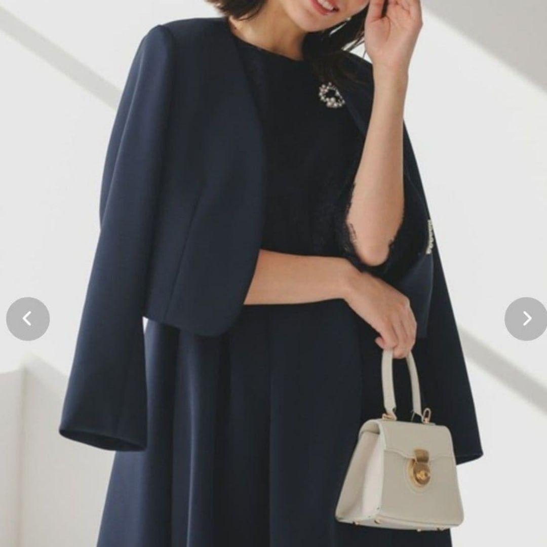 本日限定価格 フォーマル ママスーツ ワンピース ドレス ネイビー 卒業式