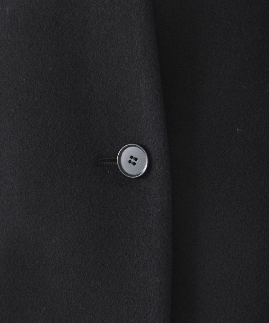 UNTITLED アンタイトル カシミヤ混ノーカラーコート 黒 ブラック 5L