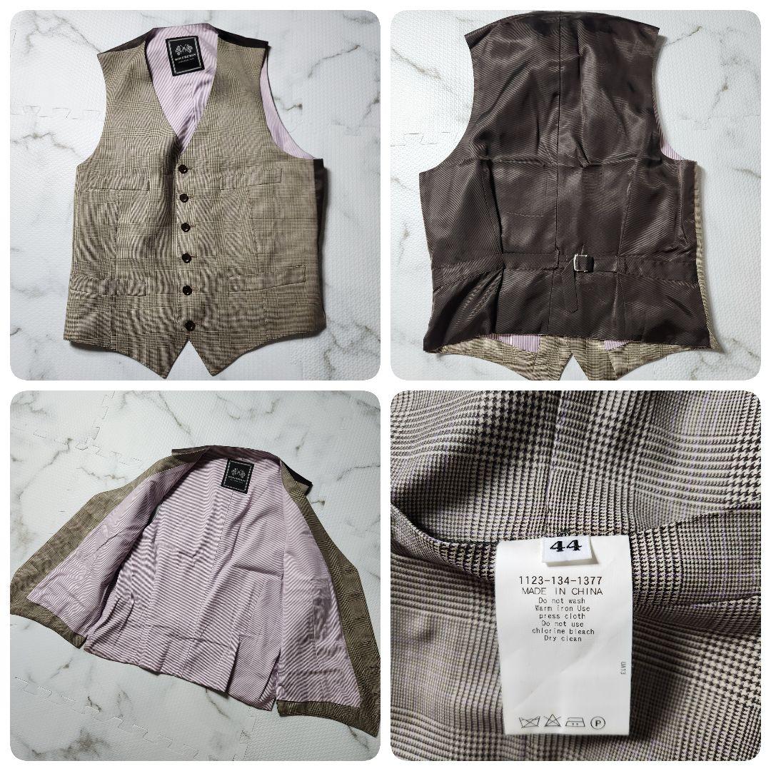 最高級✨ソブリン 3ピース カシミヤ シルク スーツ グレンチェック