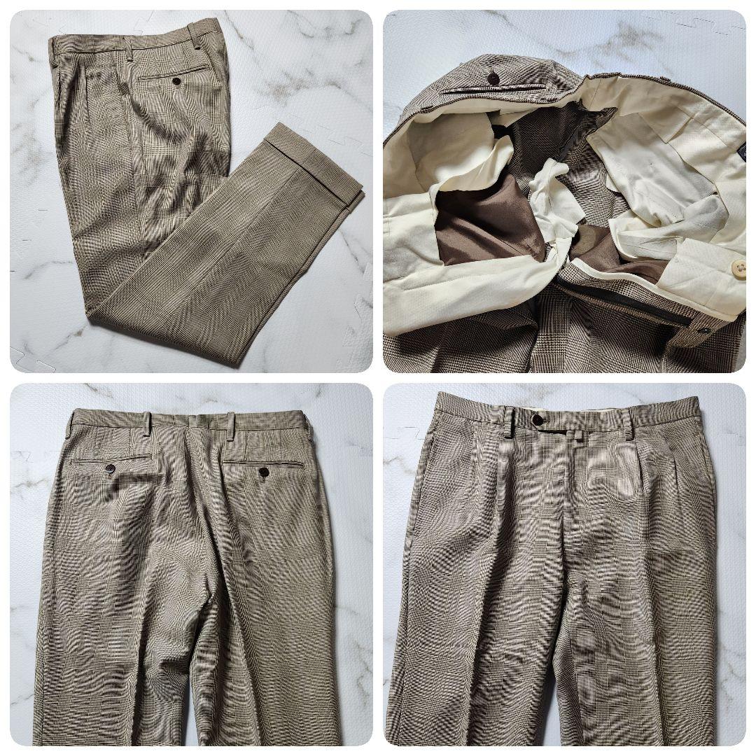 最高級✨ソブリン 3ピース カシミヤ シルク スーツ グレンチェック