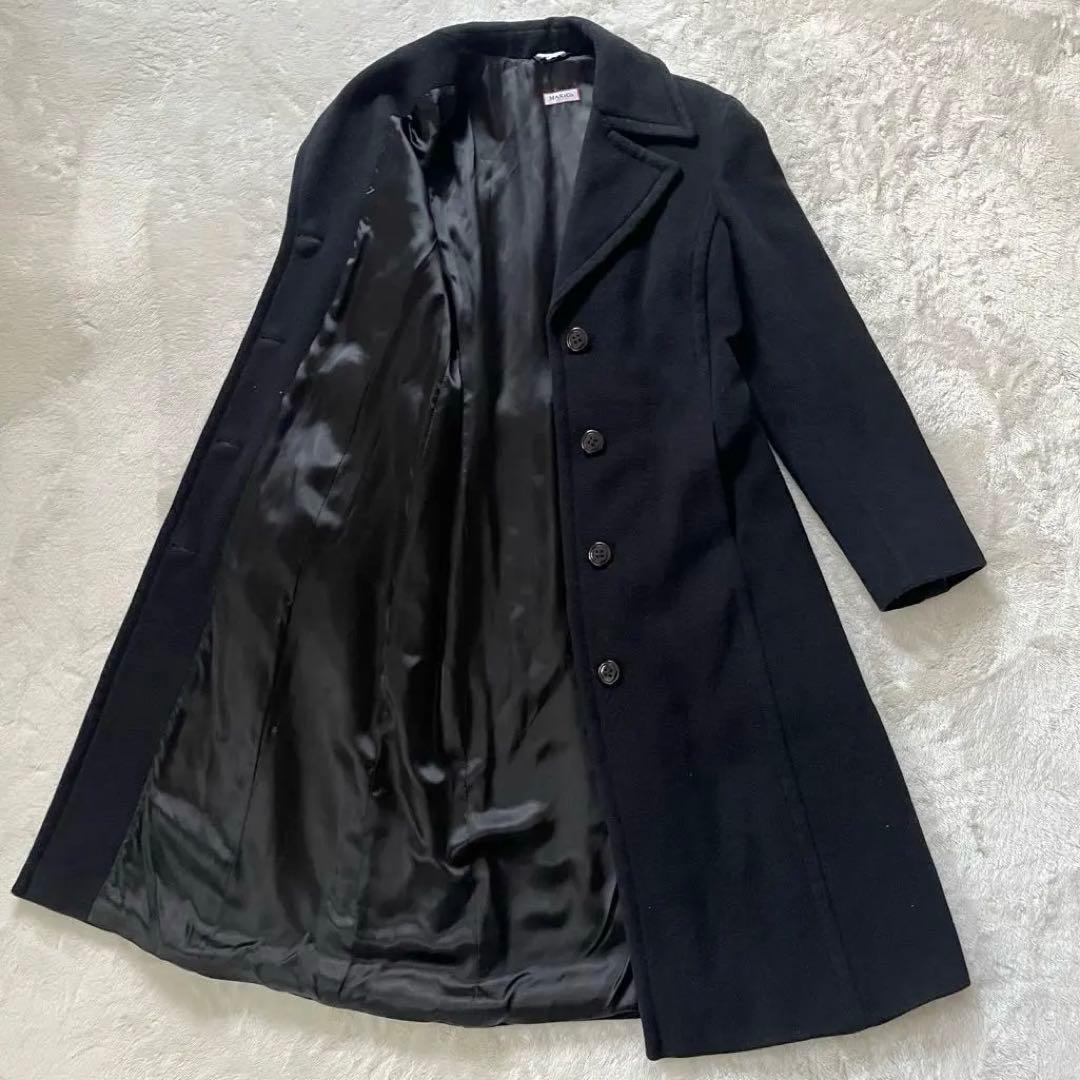 希少42✨マックスマーラMAX＆Co.アンゴラ女優襟ロングコート黒マニュエラXL