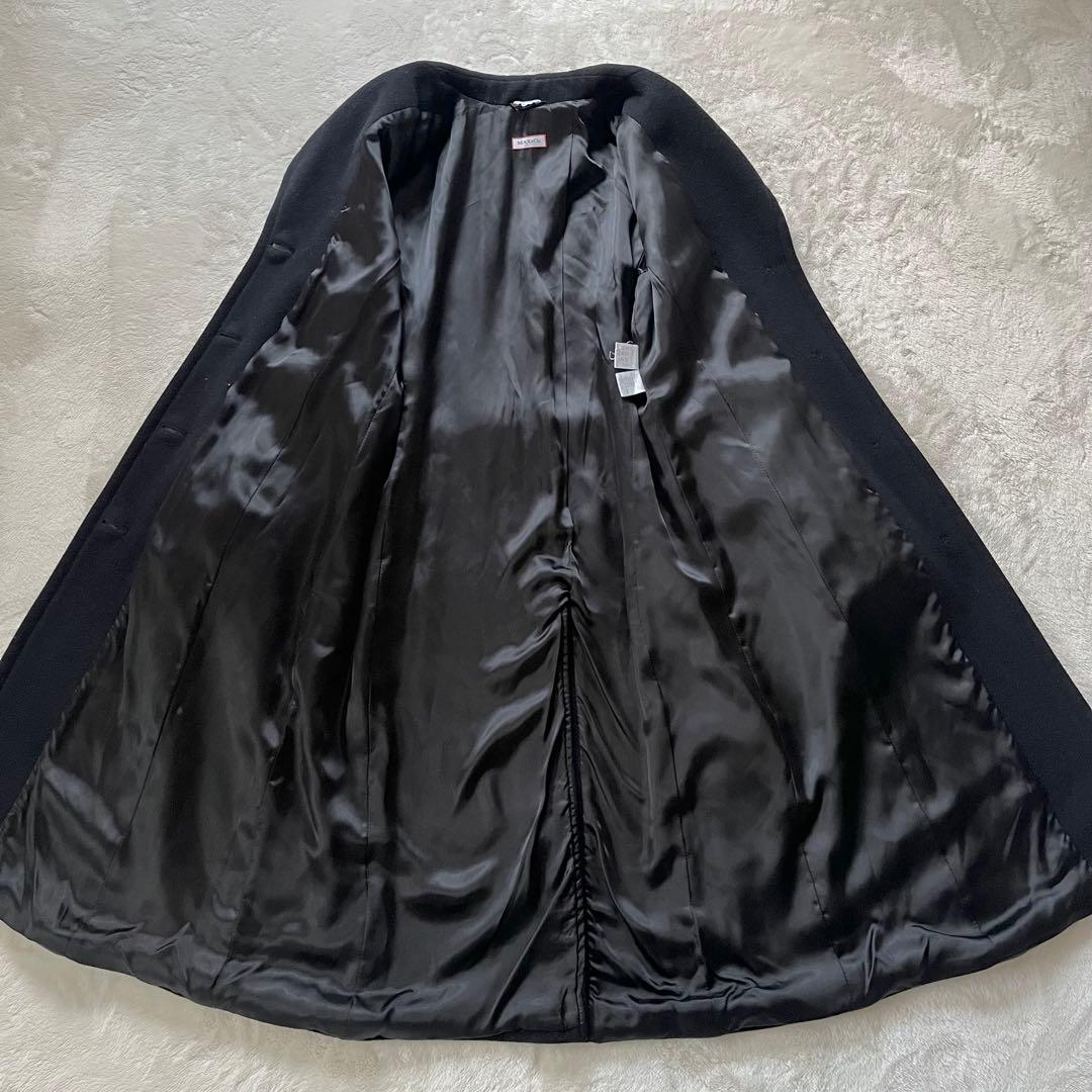 希少42✨マックスマーラMAX＆Co.アンゴラ女優襟ロングコート黒マニュエラXL