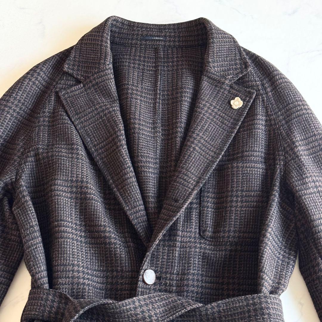 美品 近年 ラルディーニ テーラードジャケット アンコン ベルト ブートニエール