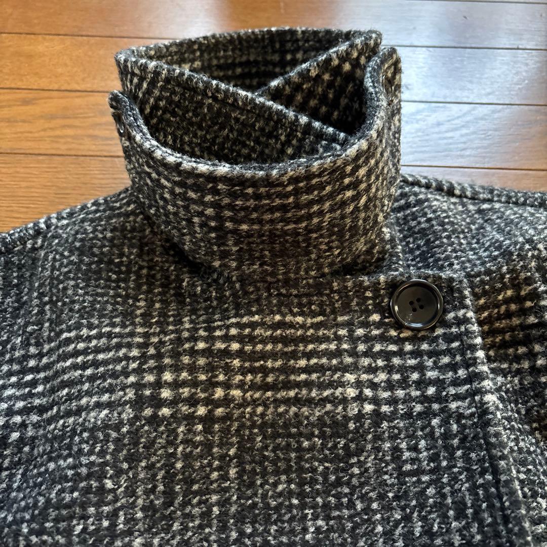 Wスライバーチェックハーフコート　スピックアンドスパン　ブラック　サイズ36