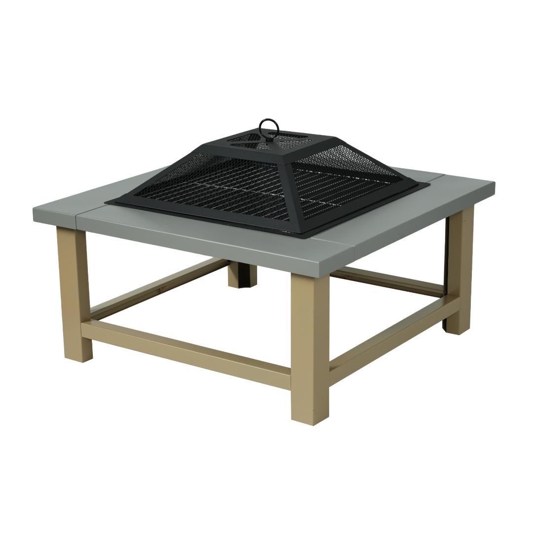 タイムセール！大型焚き火台　二次燃焼 　キャンプグッズ　GREY　NATURAL