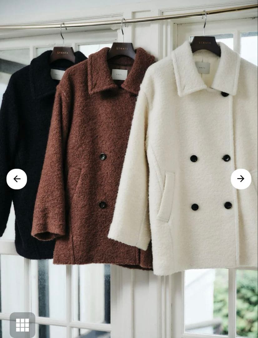 【新品】STRATA (COHINA)ウールループダブルコート ブラウン