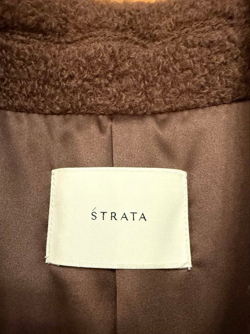 【新品】STRATA (COHINA)ウールループダブルコート ブラウン