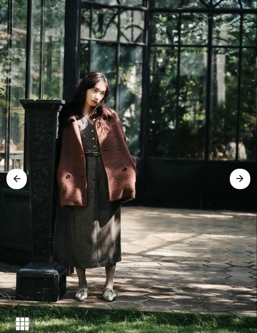 【新品】STRATA (COHINA)ウールループダブルコート ブラウン