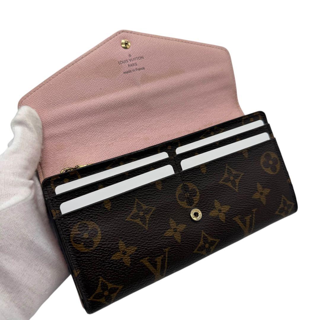 ルイヴィトン　ポルトフォイユサラ　モノグラム　長財布　ブラウン　茶　新型