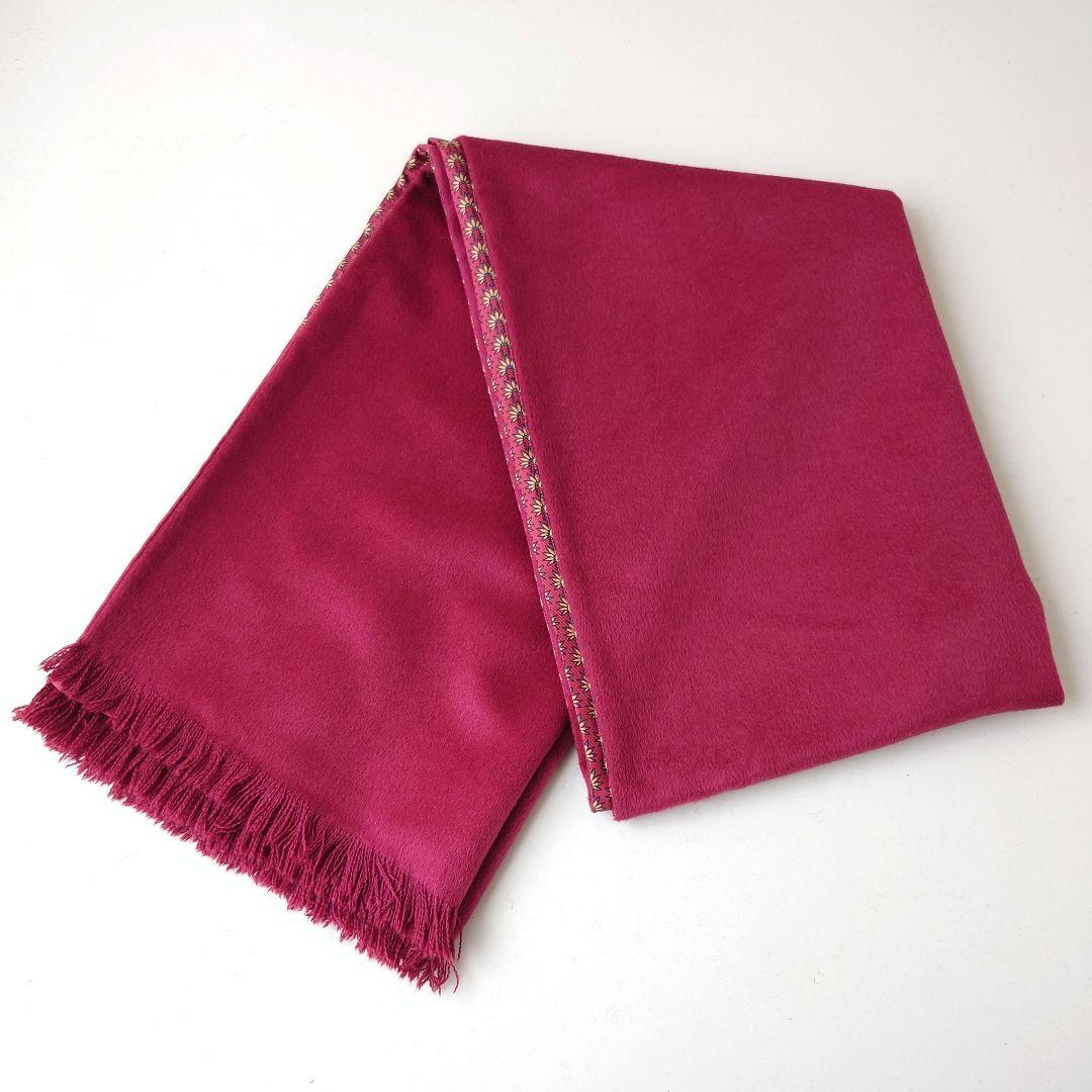 【極美品】 HERMES エルメス マフラー シルク アンゴラ リバーシブル 赤