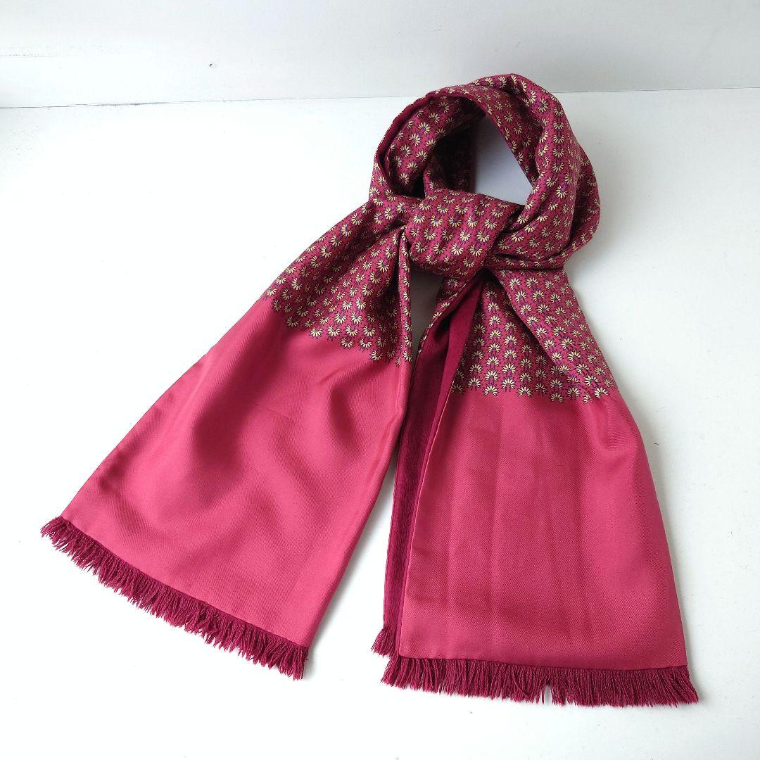 【極美品】 HERMES エルメス マフラー シルク アンゴラ リバーシブル 赤